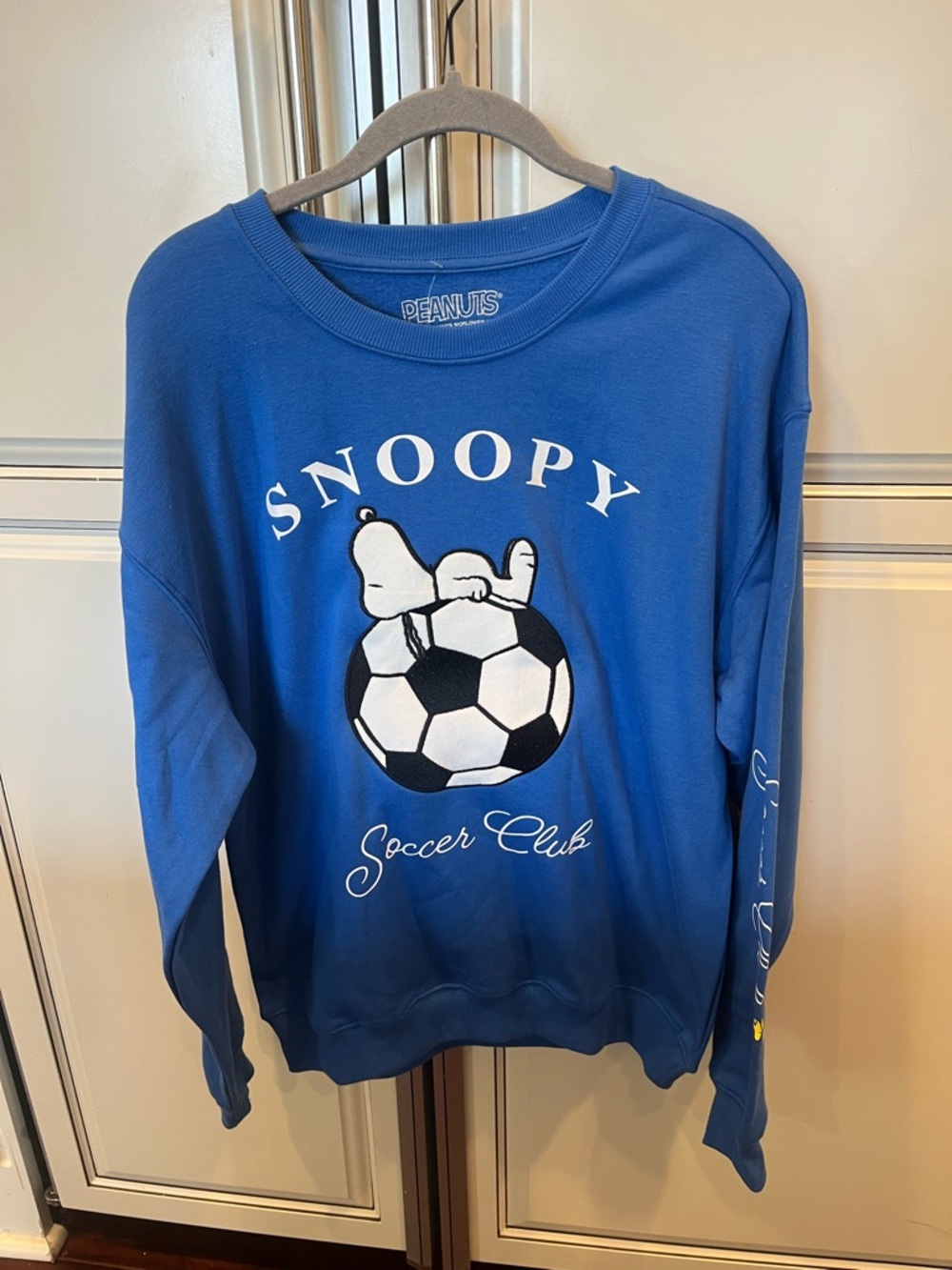 Peanuts Snoopy Soccer Club Blue Graphic Sweatshirt